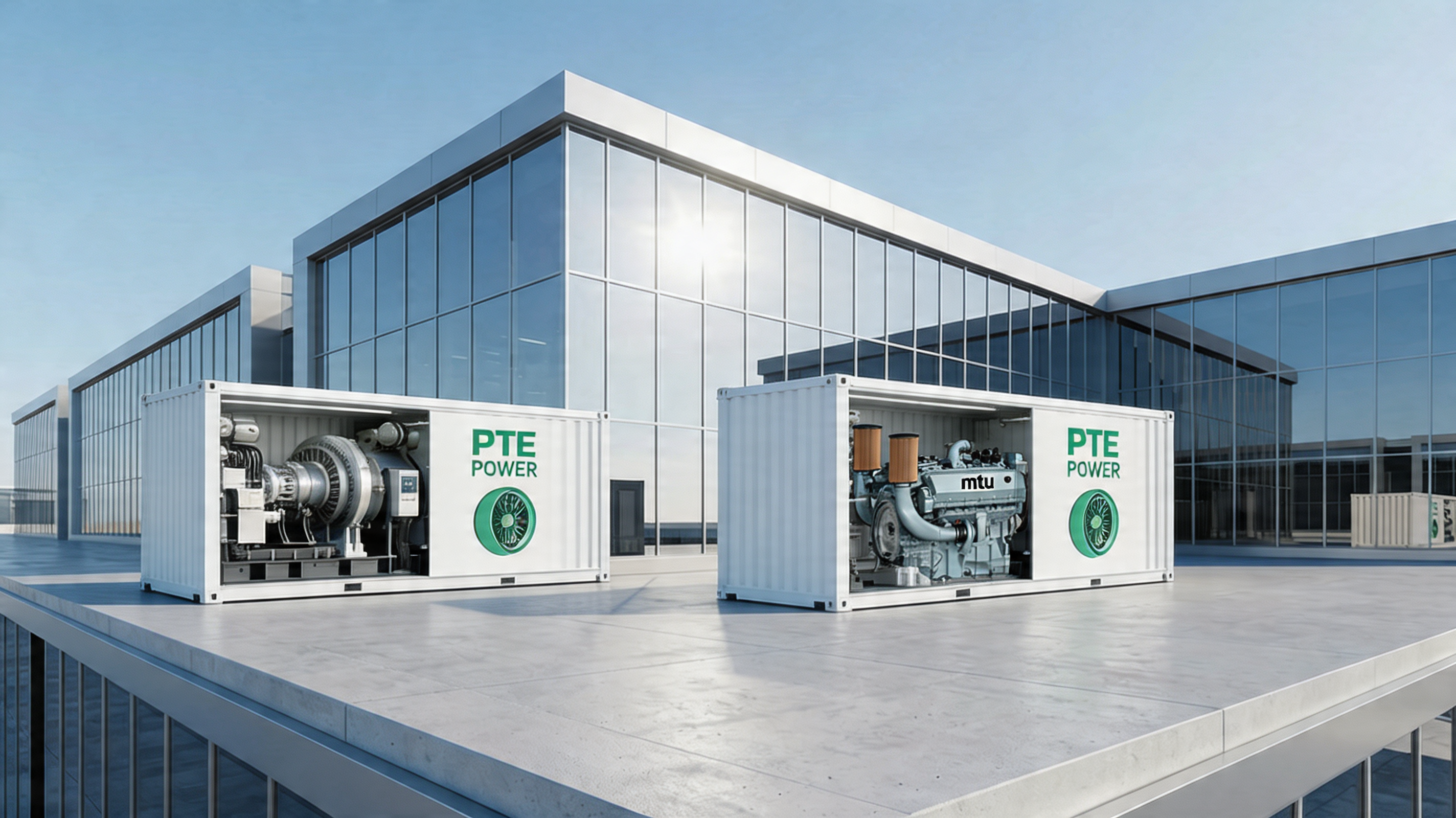 PTE Power two-container platform supplying a data center facility