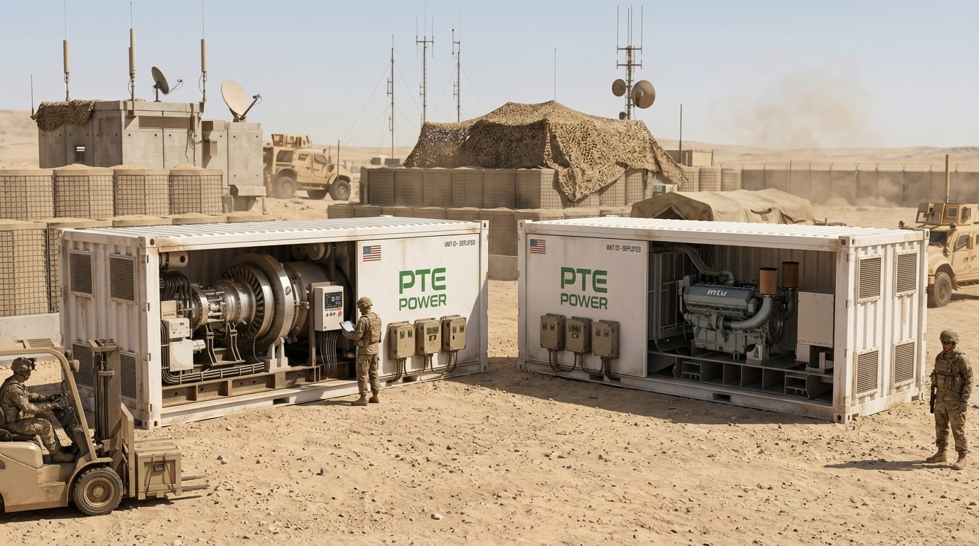 PTE Power two-container system powering a remote military installation