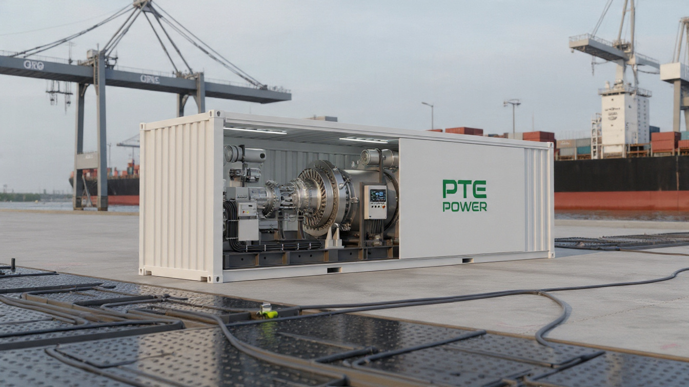 PTE Power turbine module encapsulated inside a standard container — 20 MW capacity